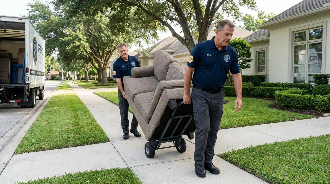 Local residential moving crew loading furniture in Scarsdale, NY